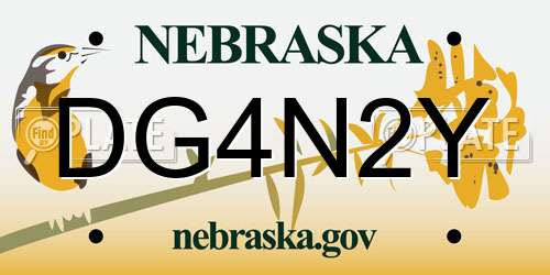 DG4N2Y Nebraska License Plate