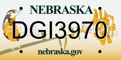 DGI3970 Nebraska License Plate