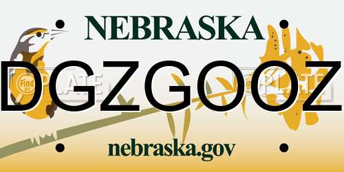 DGZGOOZ Nebraska License Plate