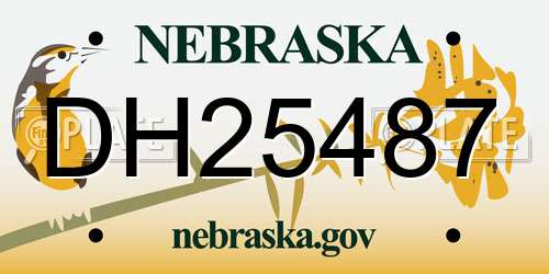 DH25487 Nebraska License Plate