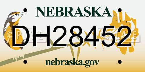 DH28452 Nebraska License Plate