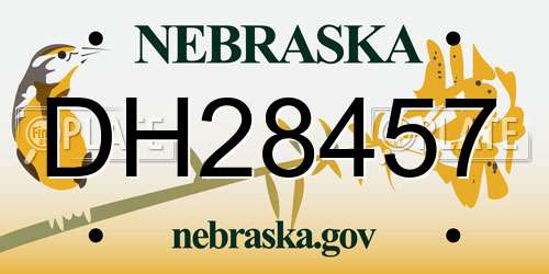 DH28457 Nebraska License Plate