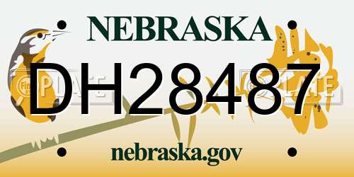 DH28487 Nebraska License Plate