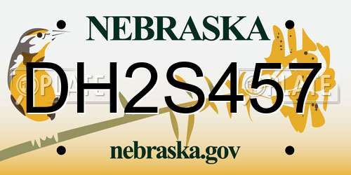 DH2S457 Nebraska License Plate