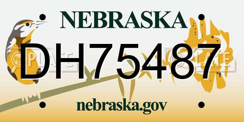DH75487 Nebraska License Plate