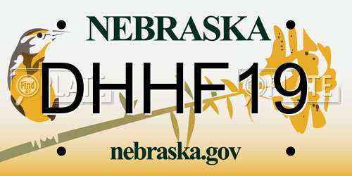 DHHF19 Nebraska License Plate