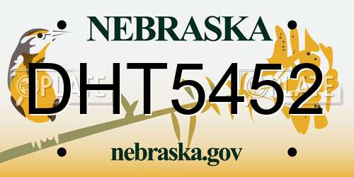 DHT5452 Nebraska License Plate