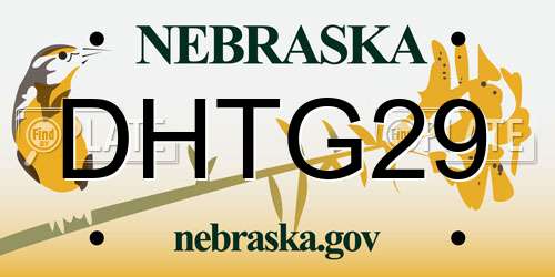 DHTG29 Nebraska License Plate