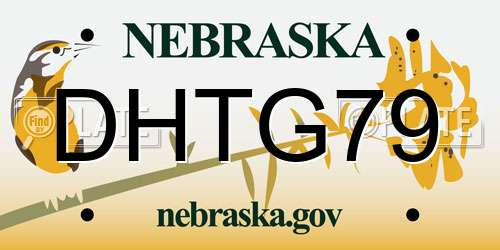 DHTG79 Nebraska License Plate