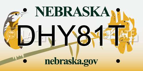 DHY81T Nebraska License Plate