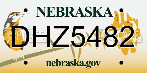 DHZ5482 Nebraska License Plate