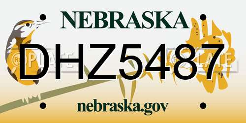 DHZ5487 Nebraska License Plate