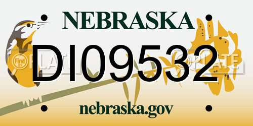 DI09532 Nebraska License Plate