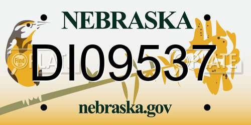 DI09537 Nebraska License Plate