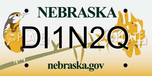 DI1N2Q Nebraska License Plate