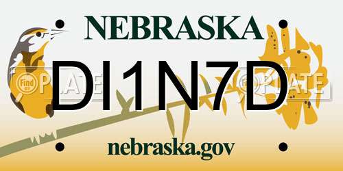 DI1N7D Nebraska License Plate