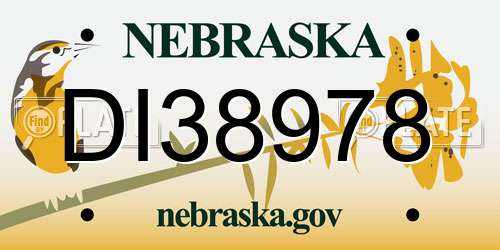 DI38978 Nebraska License Plate