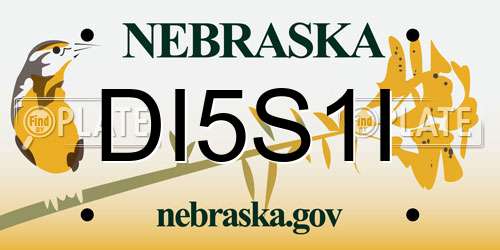 DI5S1I Nebraska License Plate