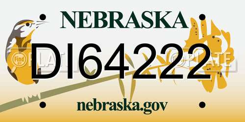 DI64222 Nebraska License Plate