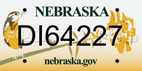 DI64227 Nebraska License Plate