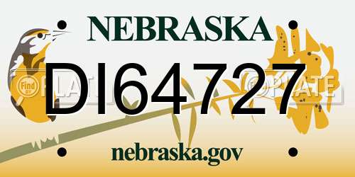 DI64727 Nebraska License Plate