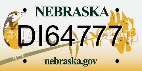 DI64777 Nebraska License Plate