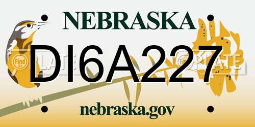 DI6A227 Nebraska License Plate