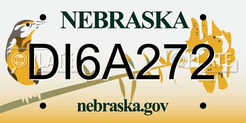 DI6A272 Nebraska License Plate