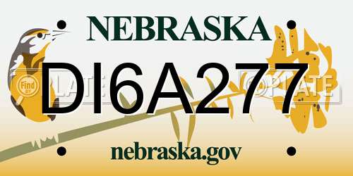 DI6A277 Nebraska License Plate