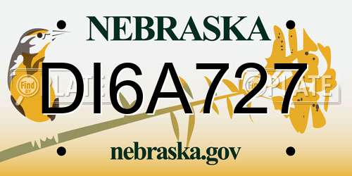 DI6A727 Nebraska License Plate