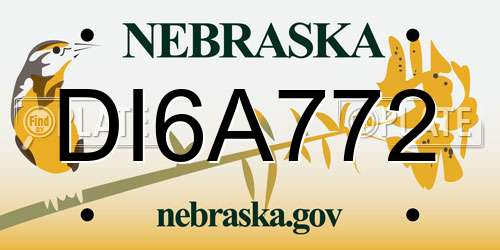 DI6A772 Nebraska License Plate