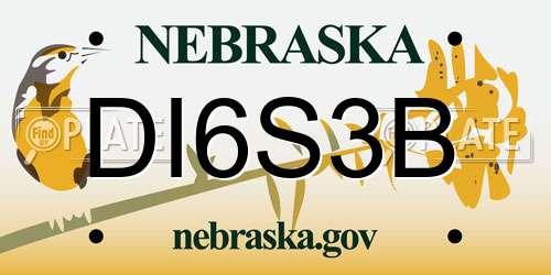 DI6S3B Nebraska License Plate
