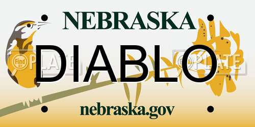 DIABLO Nebraska License Plate