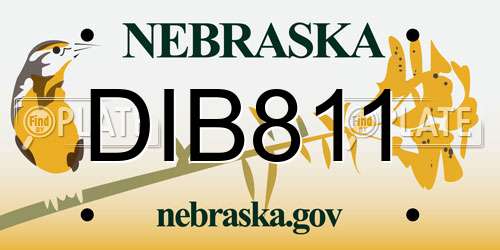 DIB811 Nebraska License Plate