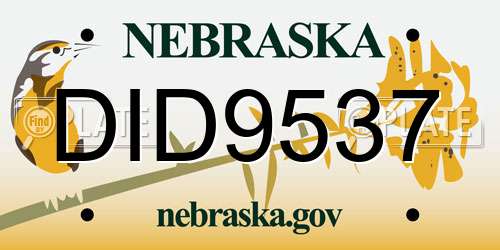 DID9537 Nebraska License Plate