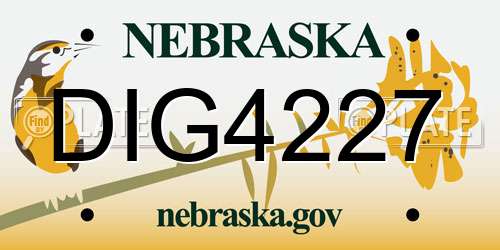 DIG4227 Nebraska License Plate