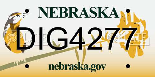 DIG4277 Nebraska License Plate