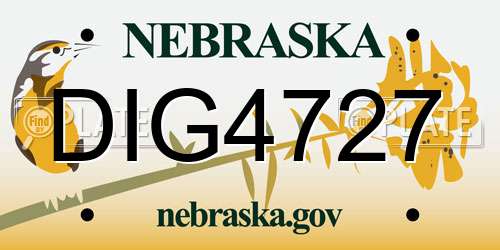 DIG4727 Nebraska License Plate