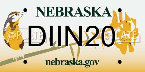 DIIN20 Nebraska License Plate