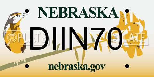 DIIN70 Nebraska License Plate