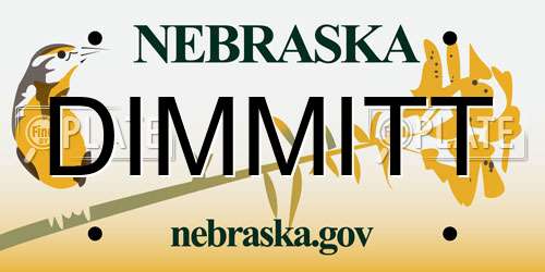 DIMMITT Nebraska License Plate