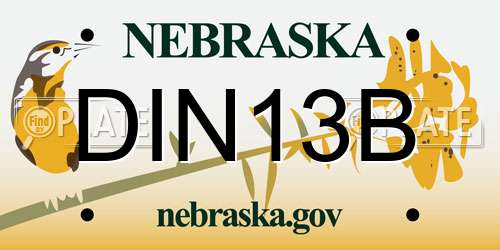DIN13B Nebraska License Plate