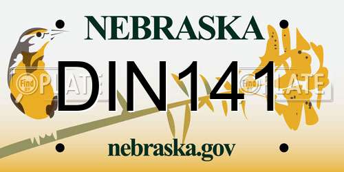 DIN141 Nebraska License Plate