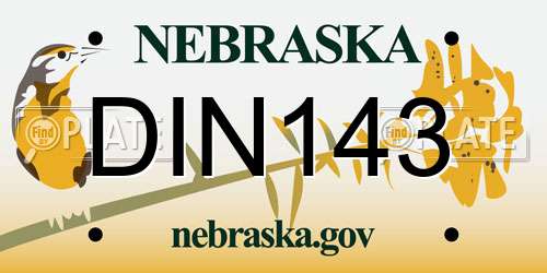 DIN143 Nebraska License Plate