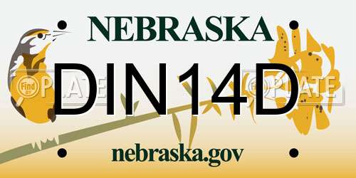DIN14D Nebraska License Plate