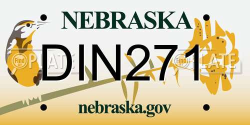 DIN271 Nebraska License Plate