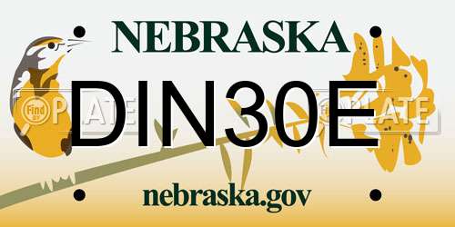 DIN30E Nebraska License Plate