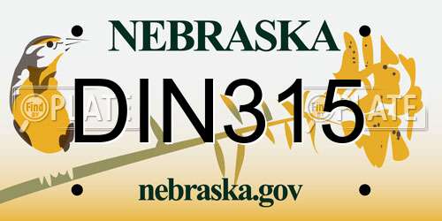 DIN315 Nebraska License Plate
