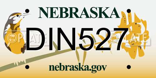 DIN527 Nebraska License Plate