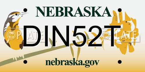 DIN52T Nebraska License Plate